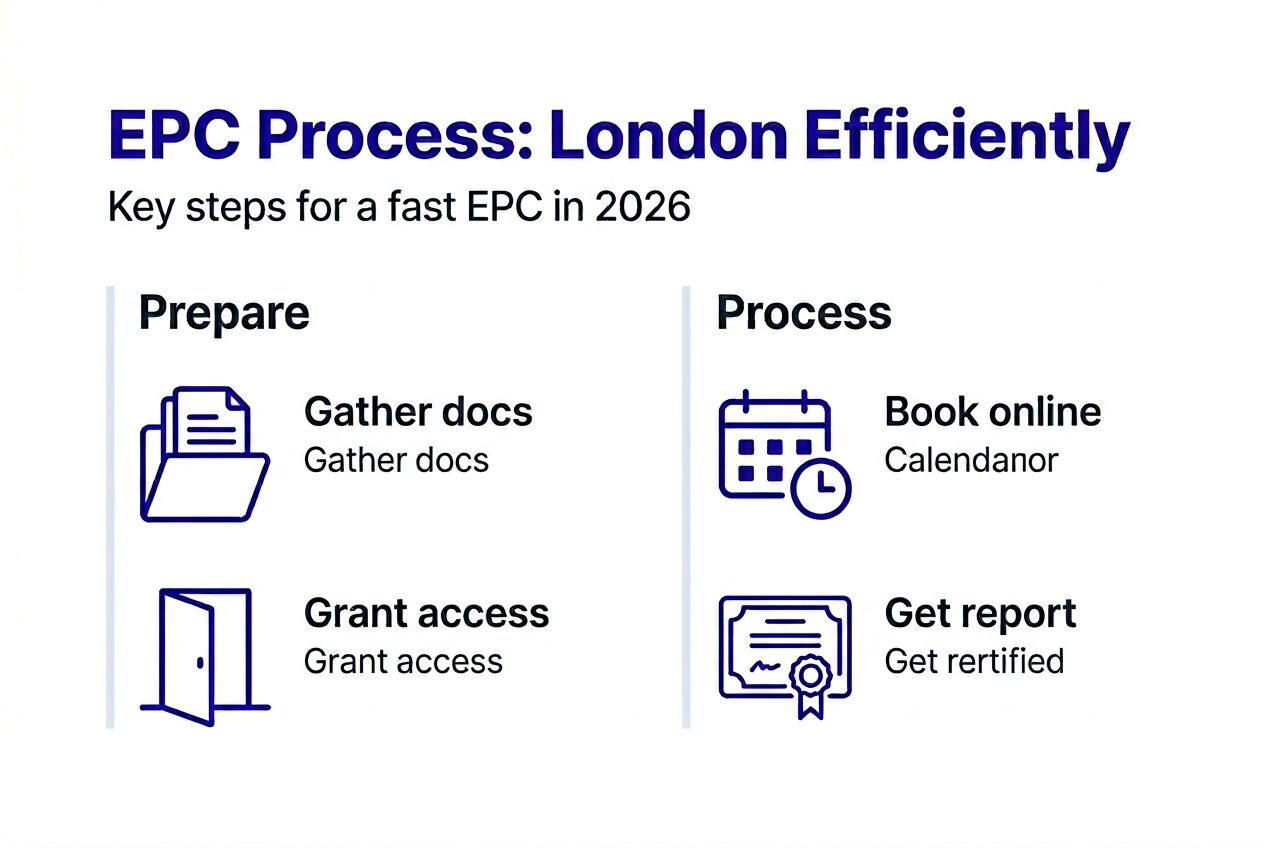 Infographic steps for EPC in London 2026