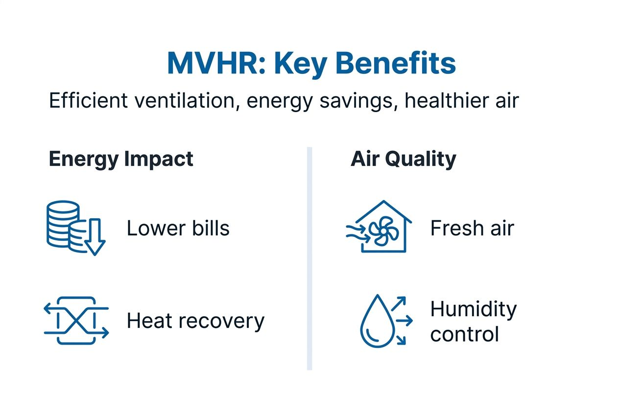 Infographic showing MVHR benefits and energy savings