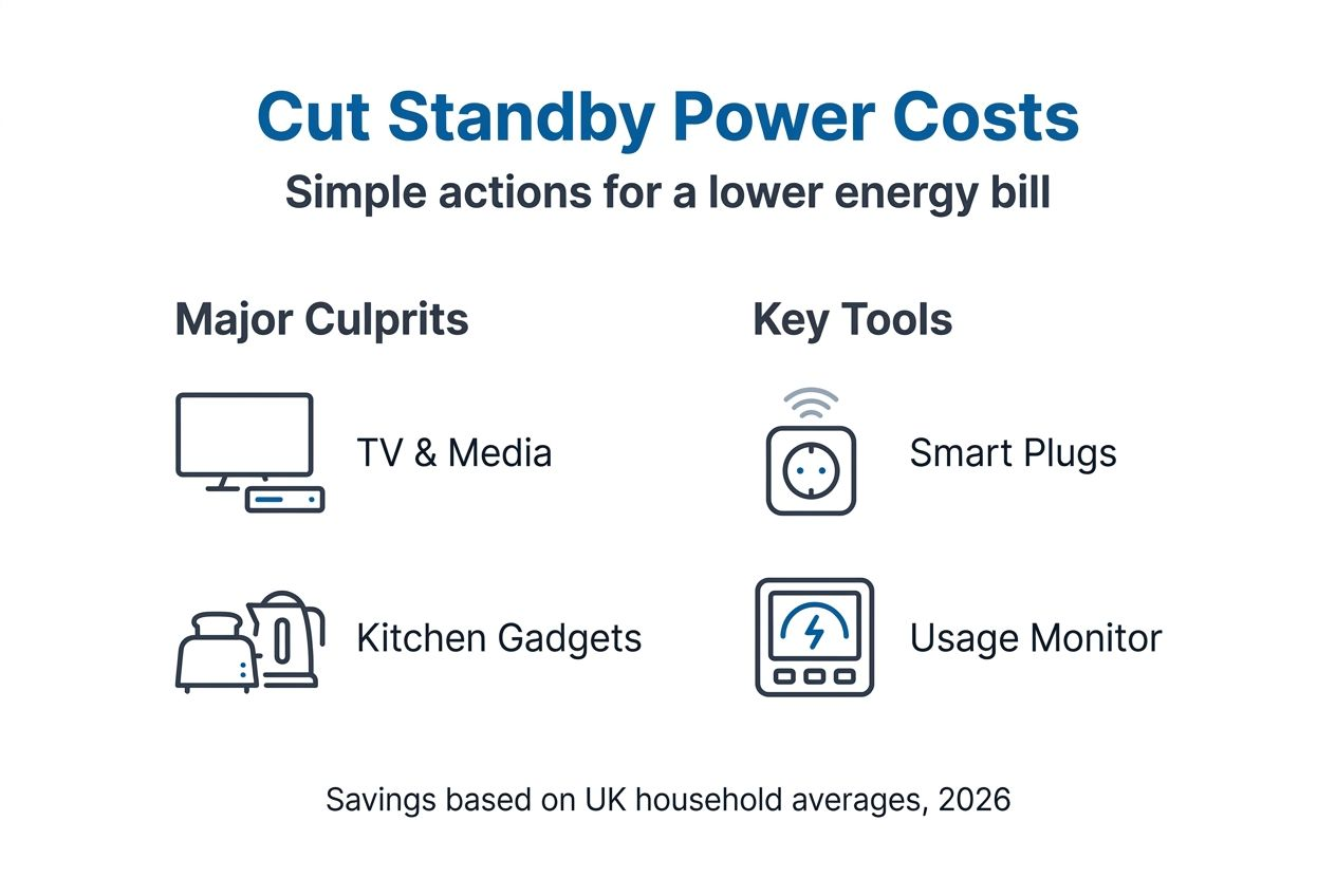 Infographic on household standby power cost-cutting