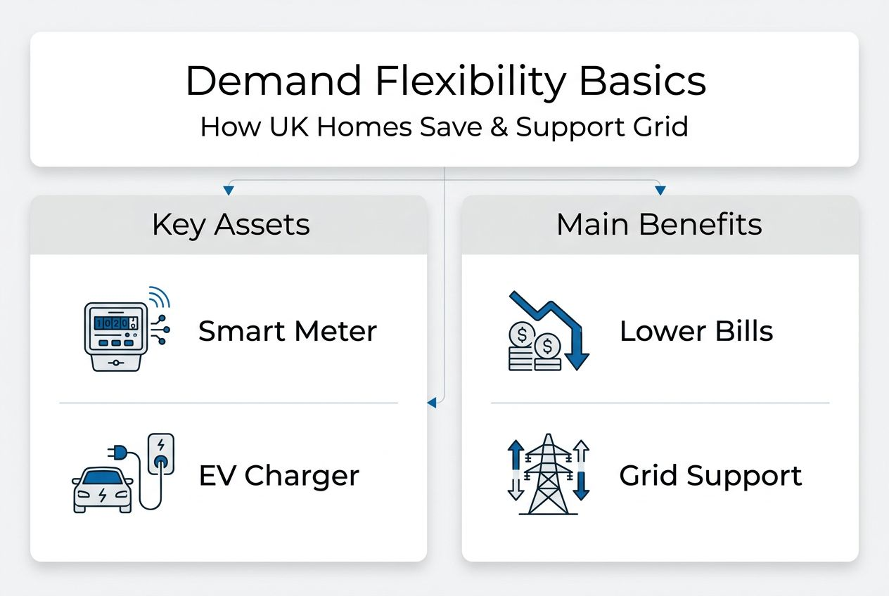 Infographic with demand flexibility assets and benefits