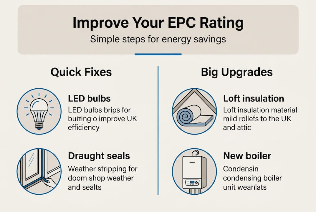 Infographic with steps to improve EPC rating