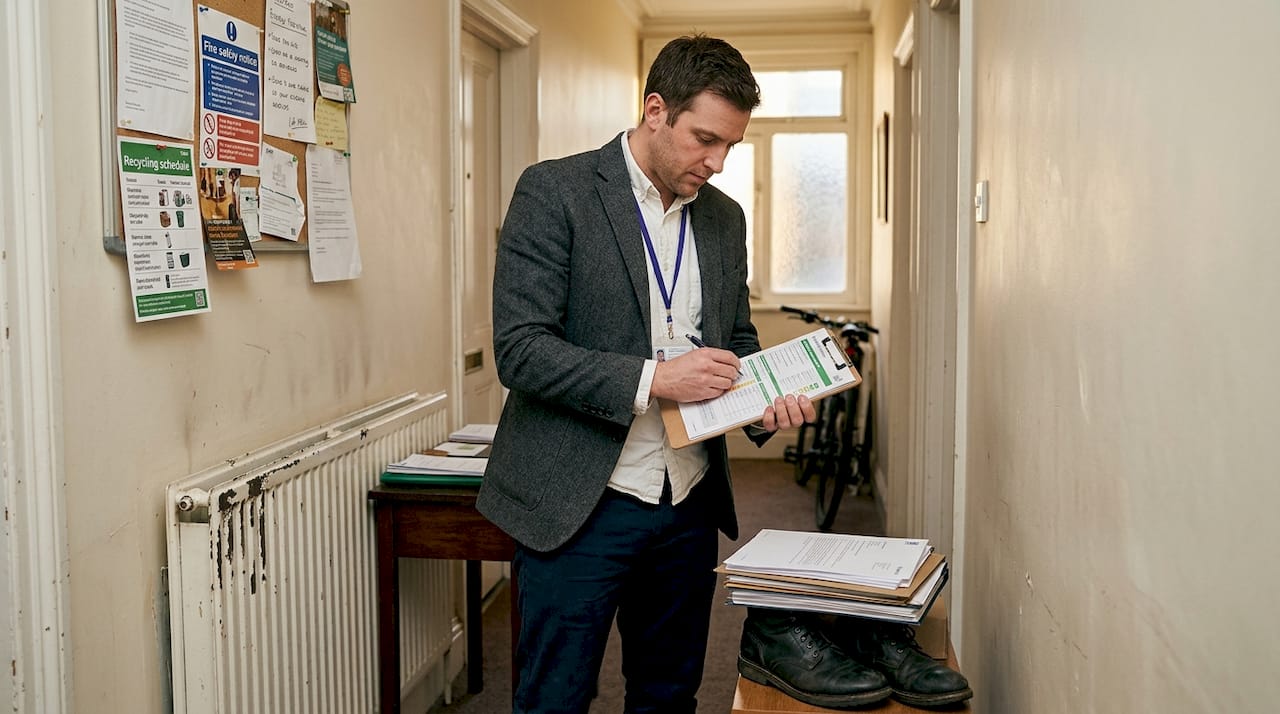 Assessor inspecting rental property for EPC