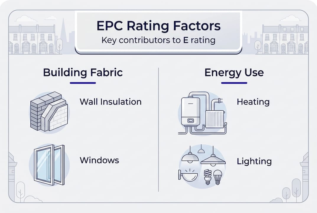Infographic showing EPC rating contributing factors