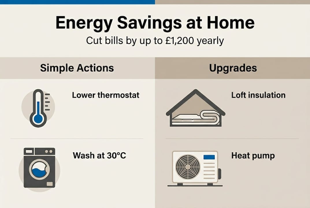 Infographic summarizing key home energy savings