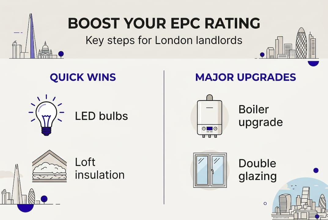 Infographic showing key EPC improvement steps