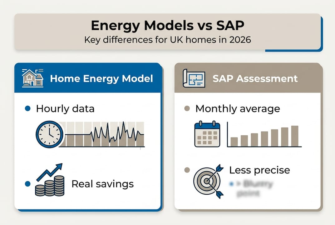 Infographic contrasting energy models and SAP
