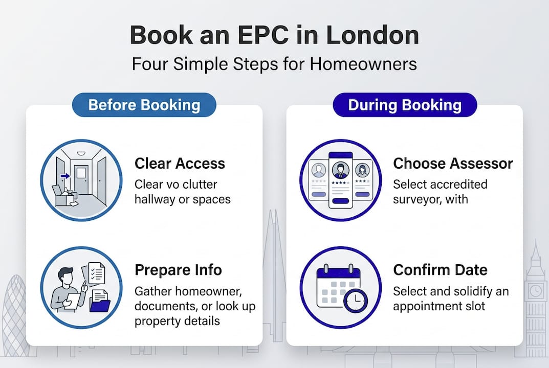 Infographic four step EPC booking process