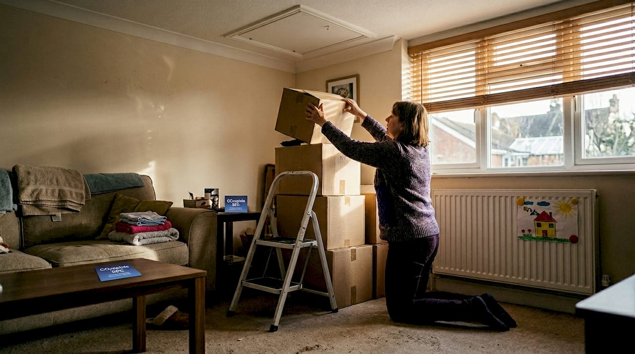 Woman preparing property for EPC home check