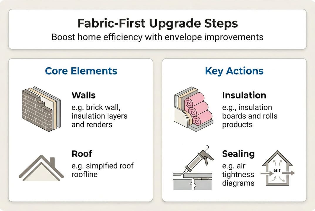 Infographic of fabric-first energy upgrade steps