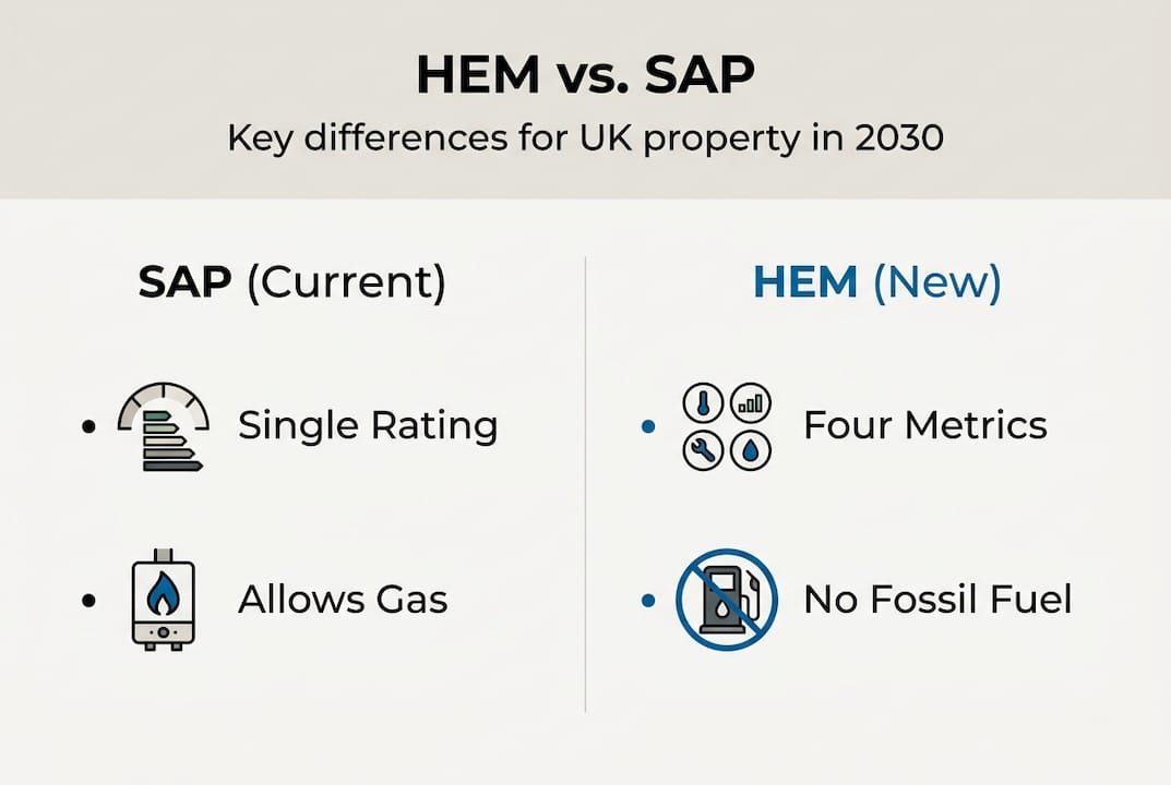 Infographic comparing HEM and SAP assessment differences
