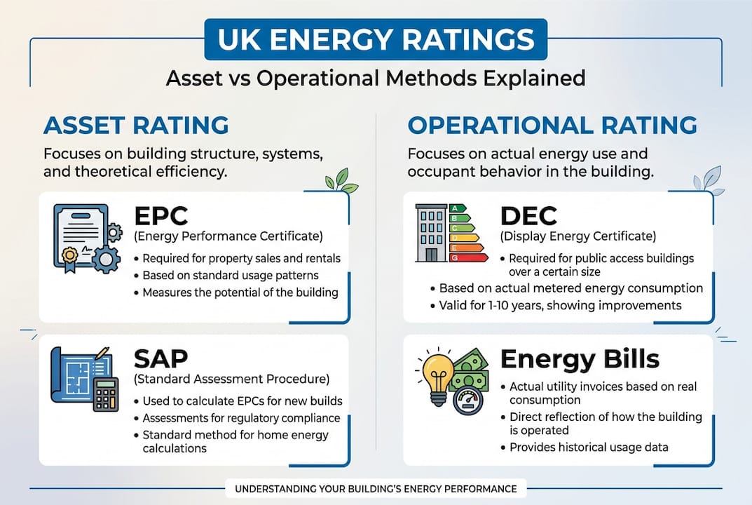 Infographic comparing asset and operational ratings