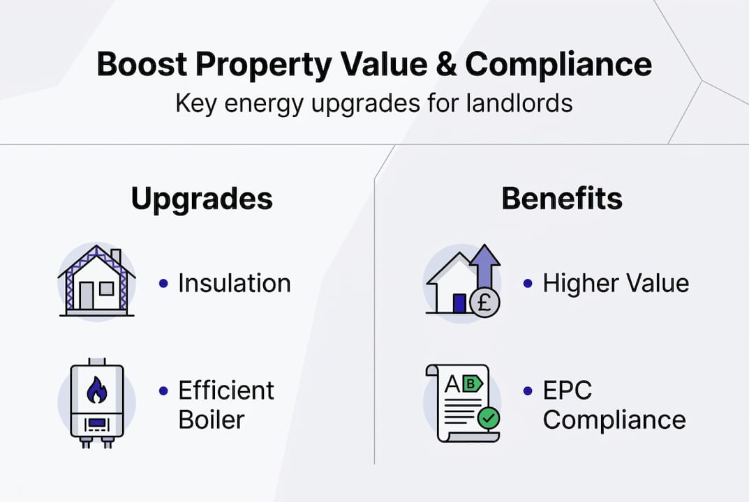 Infographic upgrades and benefits for energy efficiency