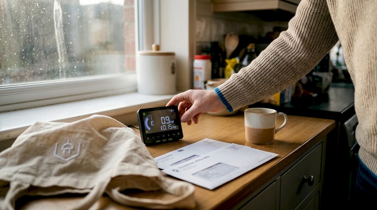 Hand adjusting smart energy meter display