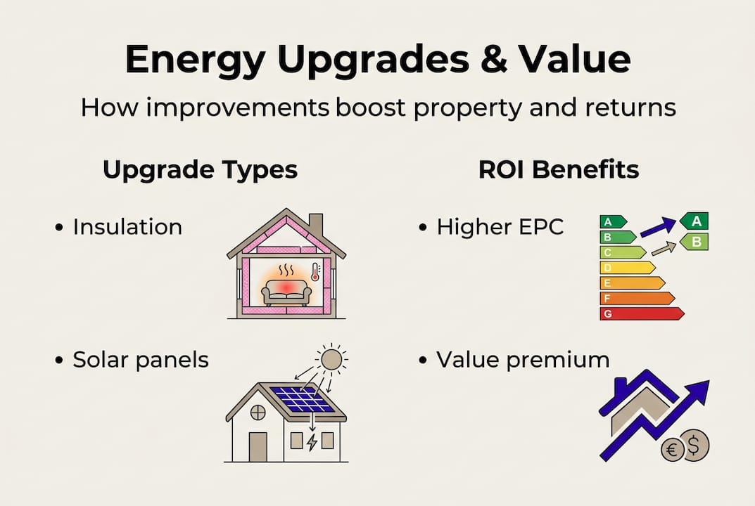 Infographic showing energy upgrade ROI benefits