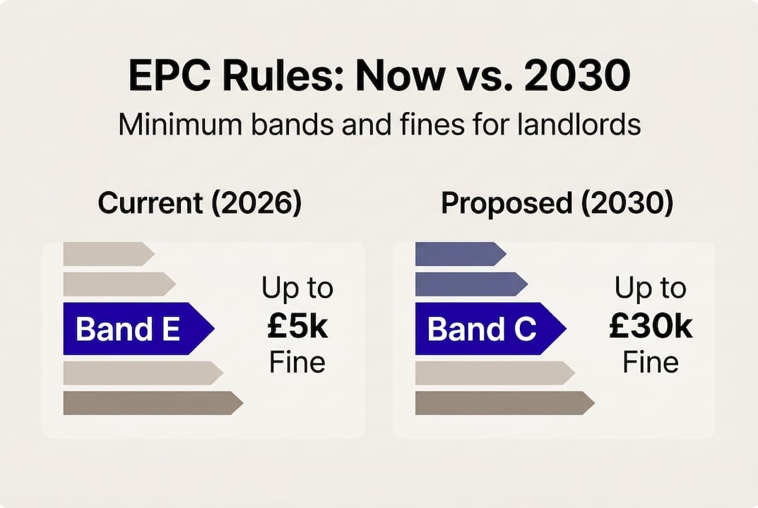 Infographic compares EPC standards and fines