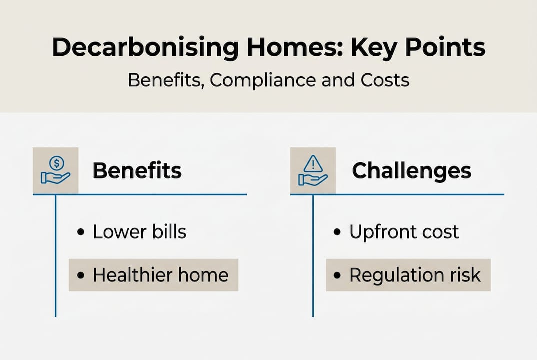 Infographic: decarbonising homes benefits and challenges