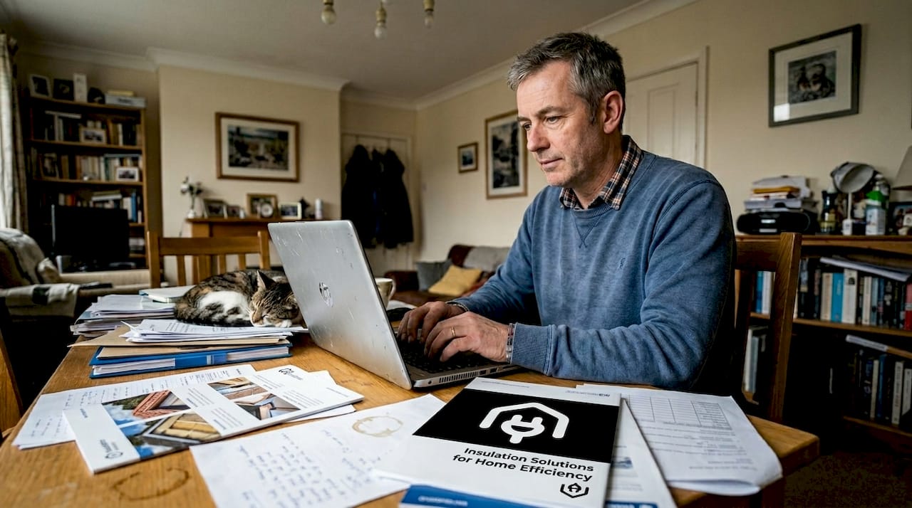 Landlord planning property upgrades at table