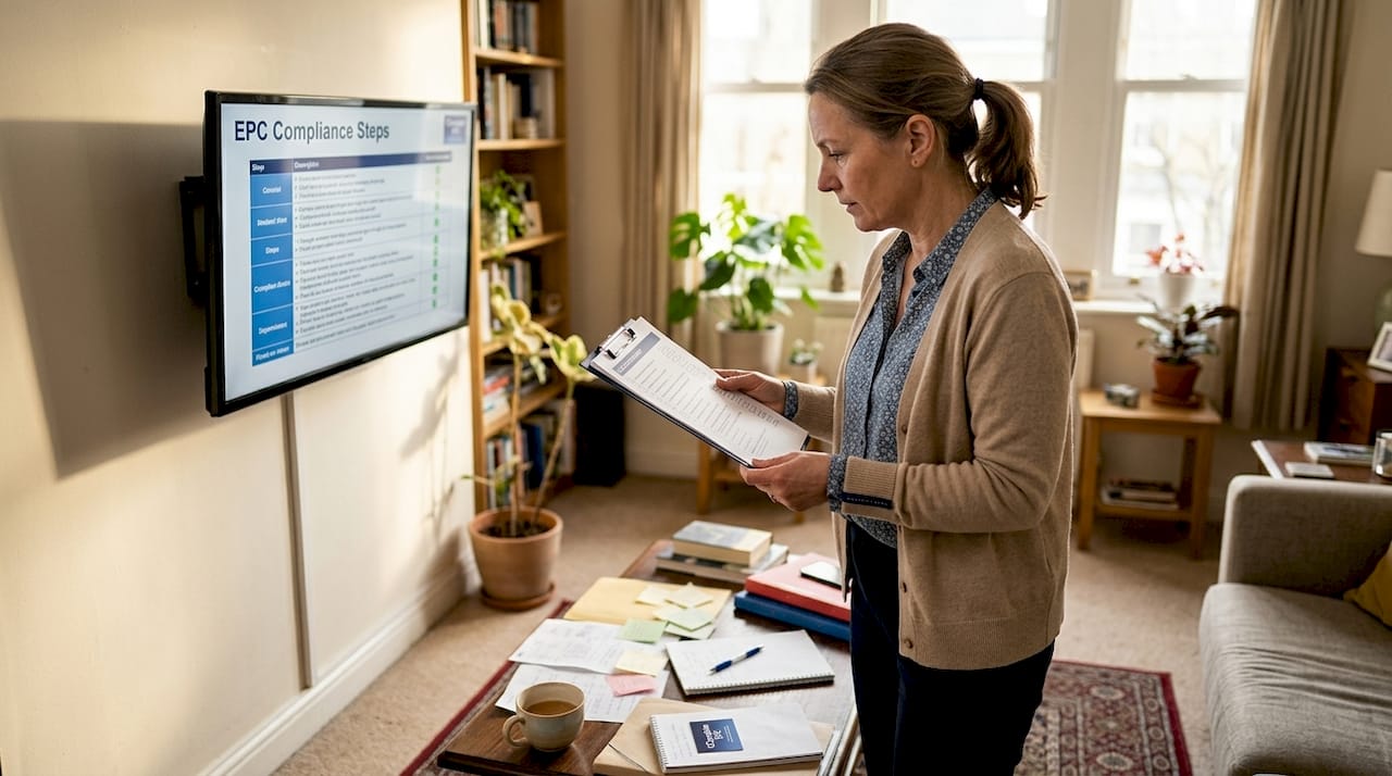 Landlord reviewing EPC compliance checklist