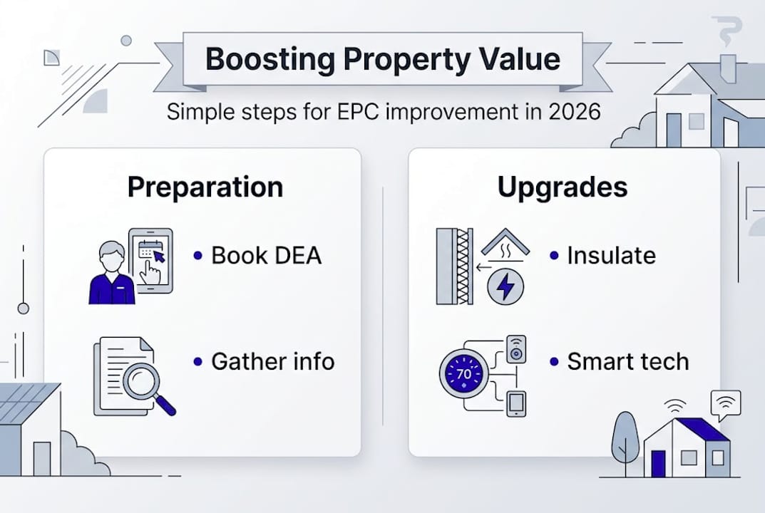 Infographic outlining EPC improvement steps
