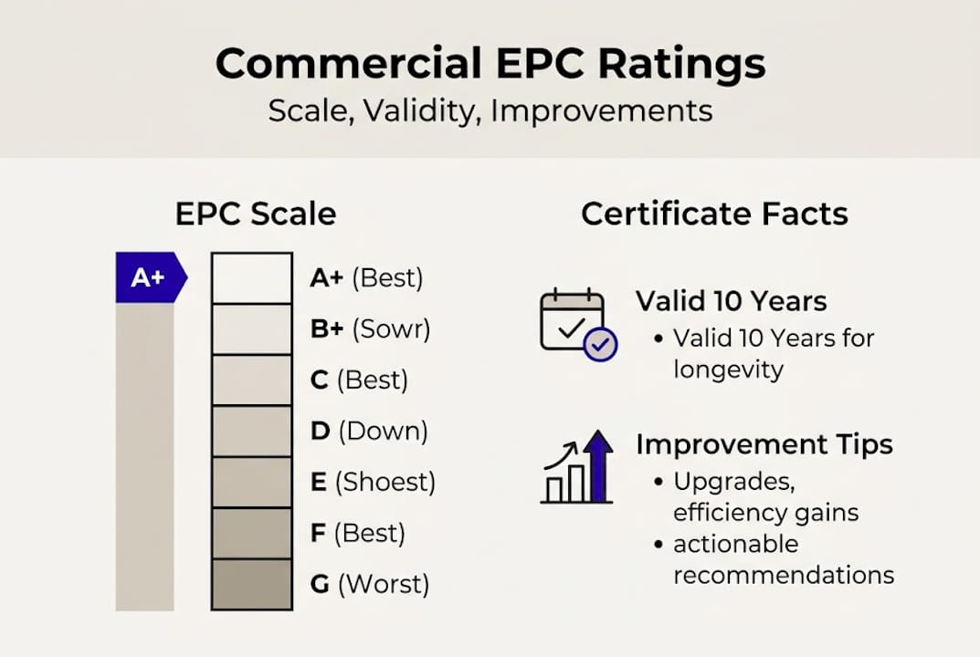 Infographic showing EPC scale and certificate facts