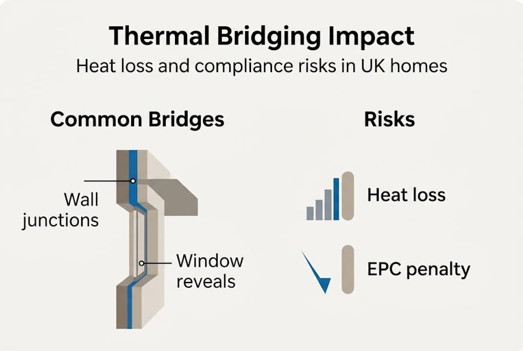 Infographic on UK home thermal bridging impact