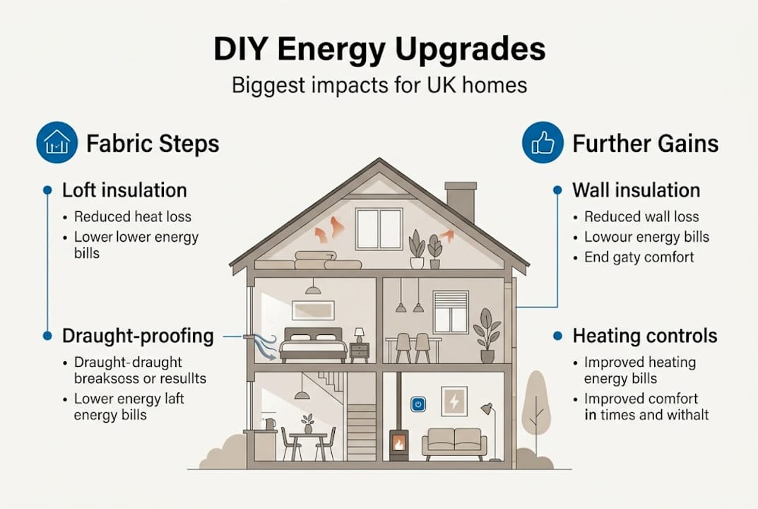 Infographic UK home energy upgrade impacts