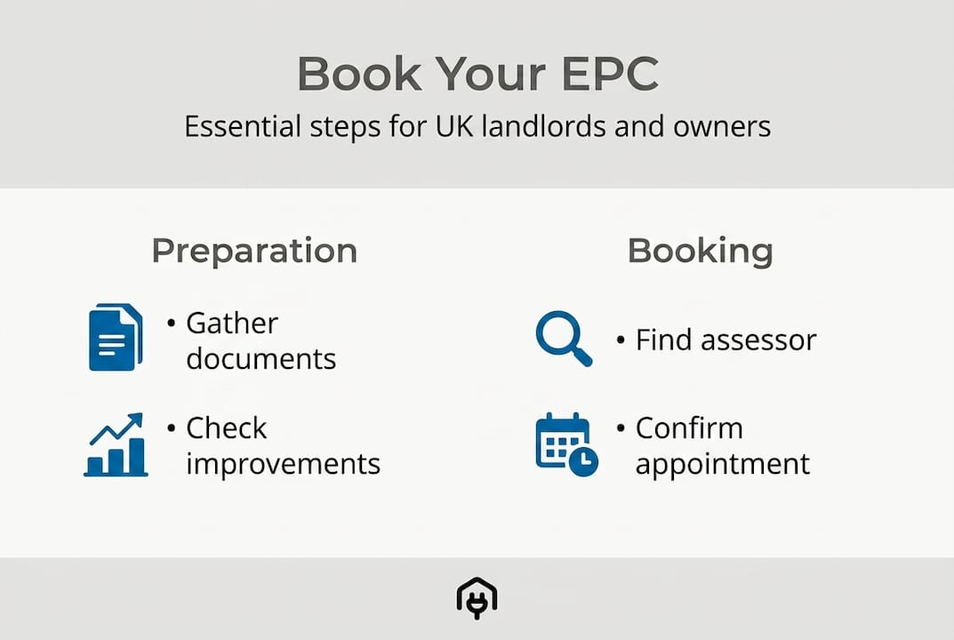 Infographic summary of EPC booking steps