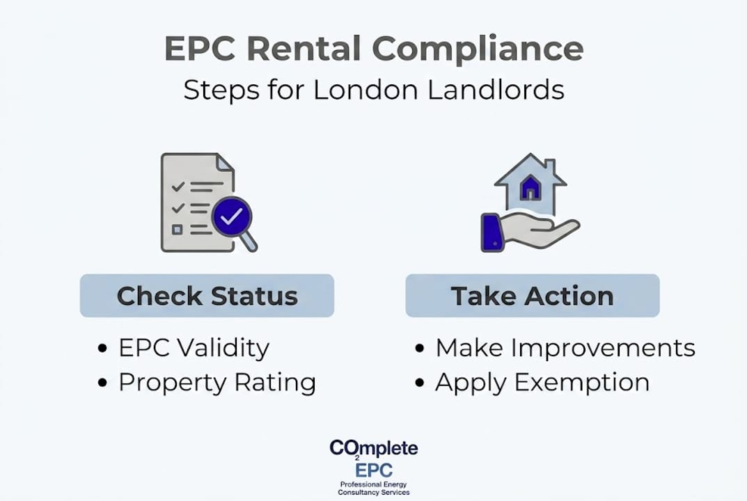 Infographic of EPC compliance steps for landlords