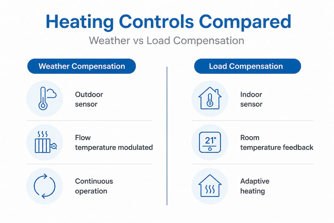 Infographic comparing weather and load compensation