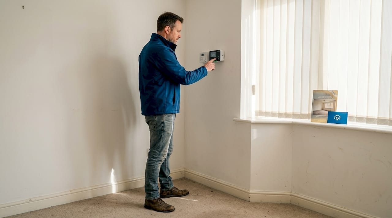 Landlord checks smart meter during audit