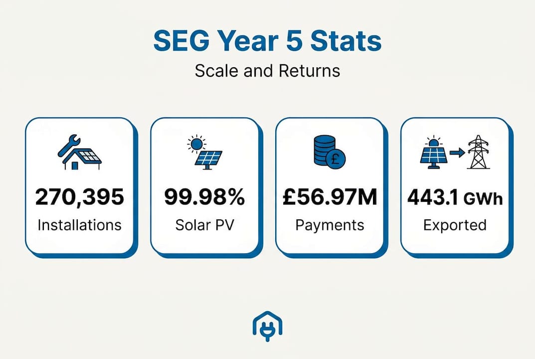 Infographic summarizing SEG Year 5 stats and impact