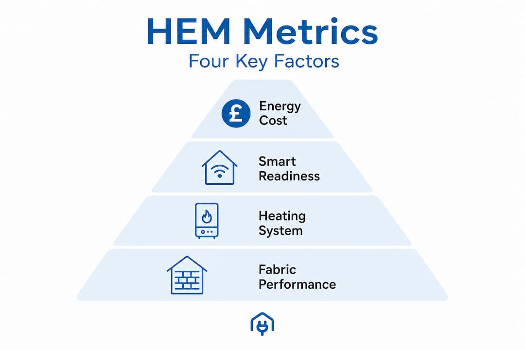 Pyramid infographic of four EPC headline metrics