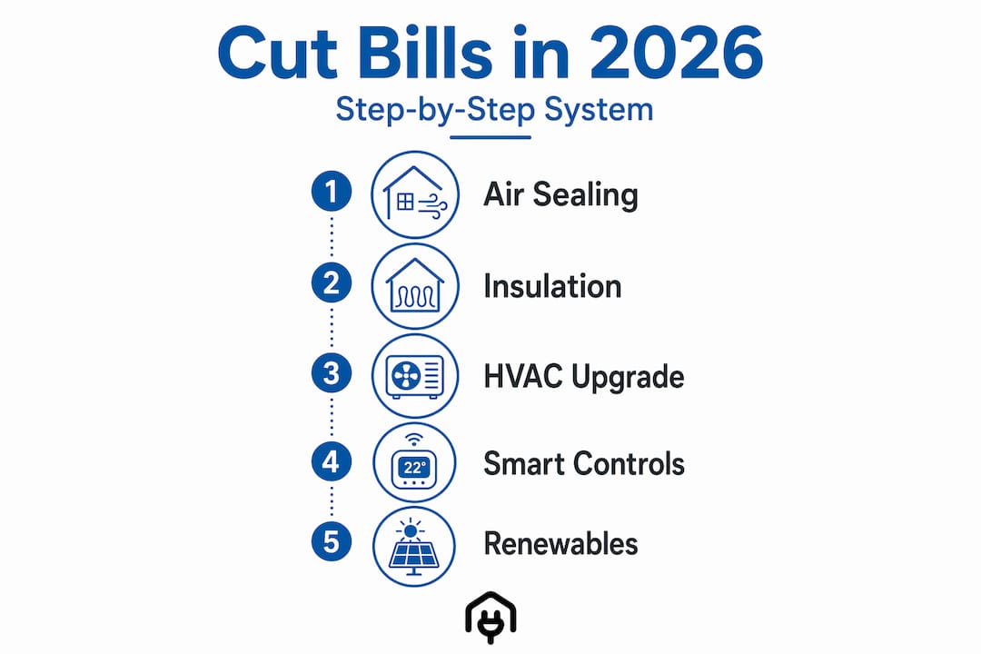 Infographic shows steps to cut energy bills