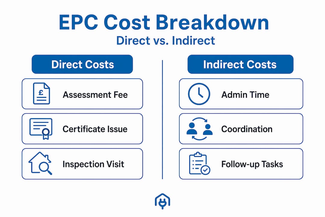 Infographic comparing EPC direct and indirect costs