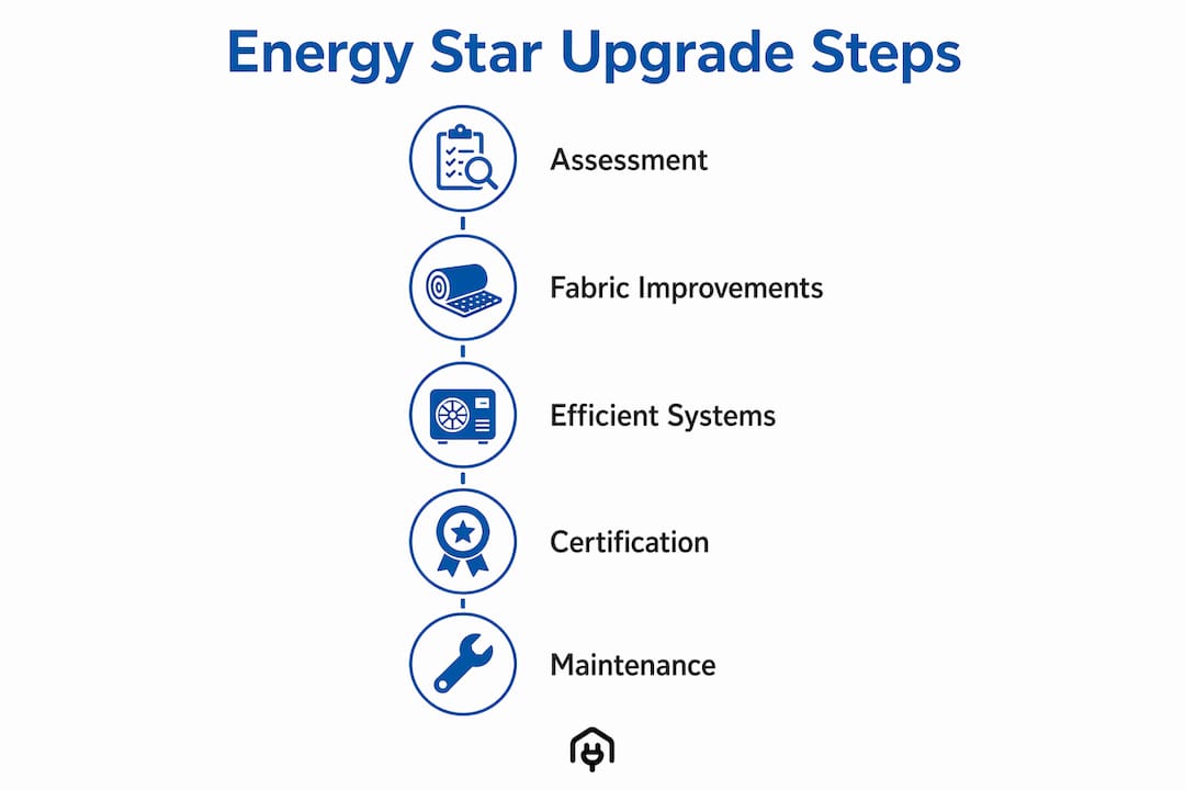 Infographic showing energy star home upgrade steps