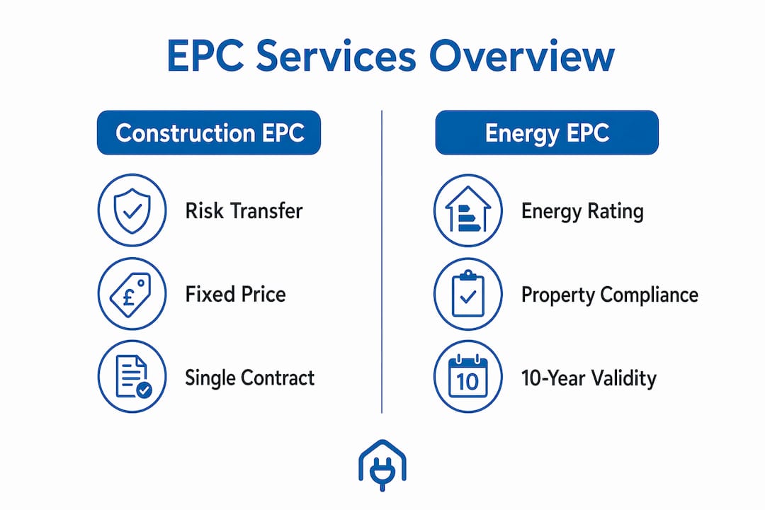 Infographic comparing EPC construction and energy certification