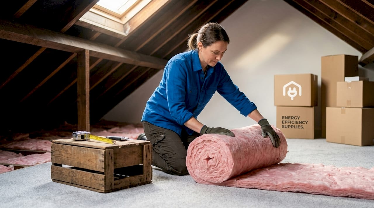 Homeowner preparing insulation installation