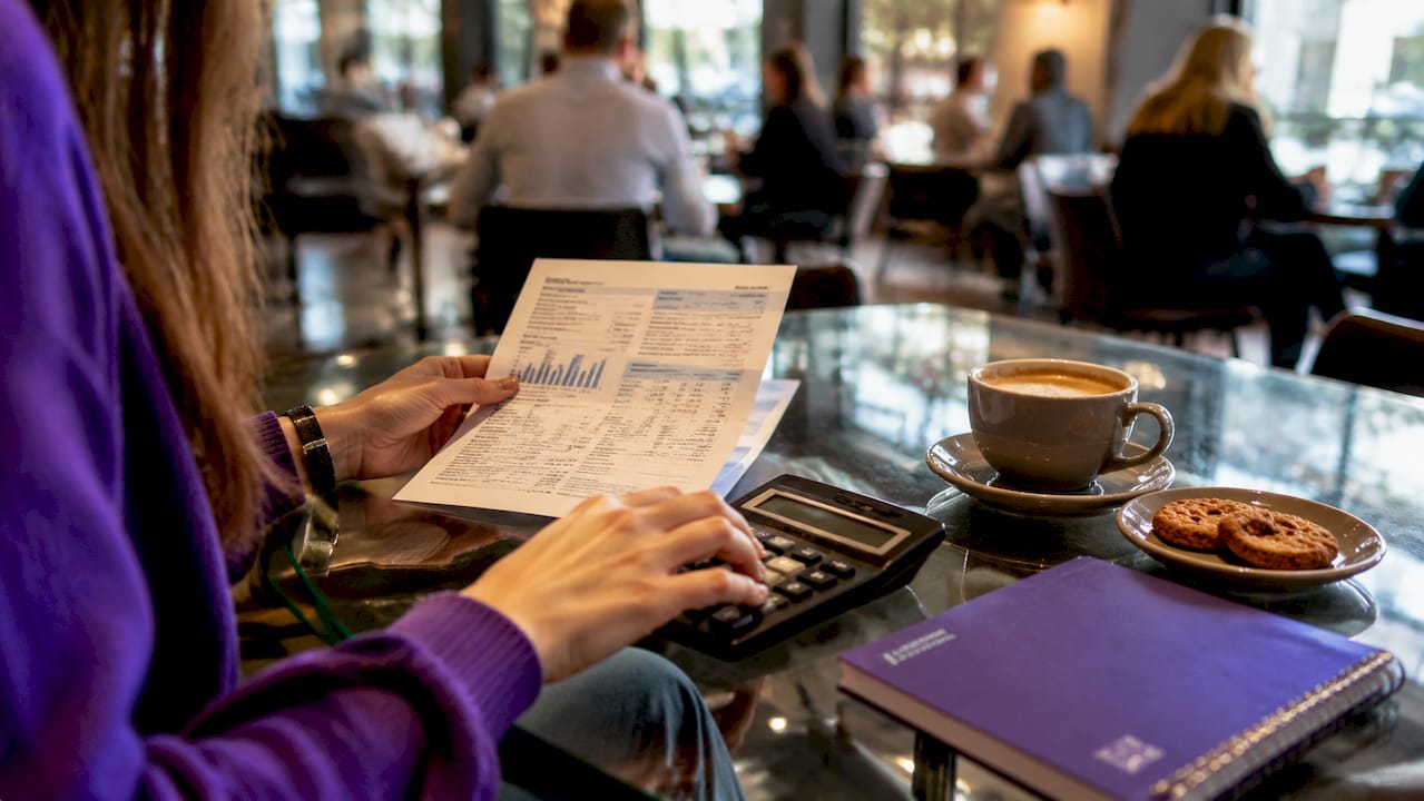 Hands calculating home heating costs with bill