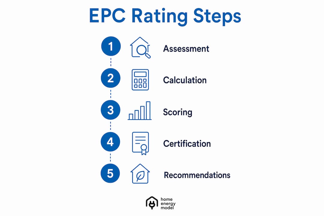 Infographic illustrating steps of EPC rating process