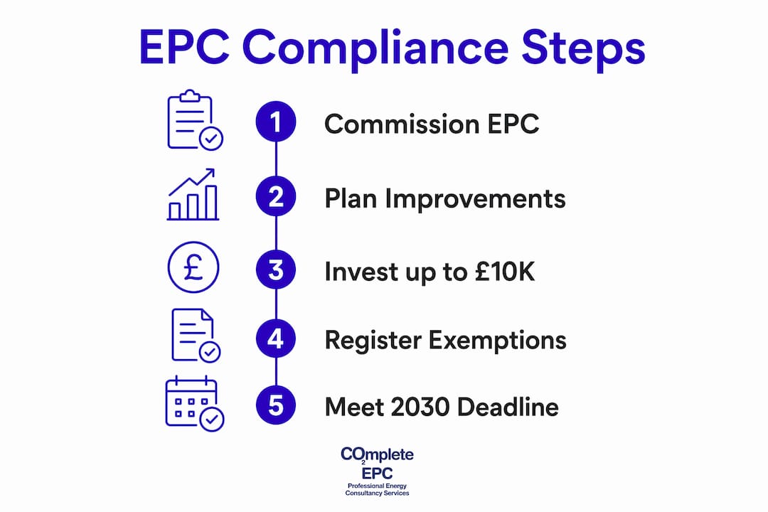 Infographic outlining EPC compliance steps