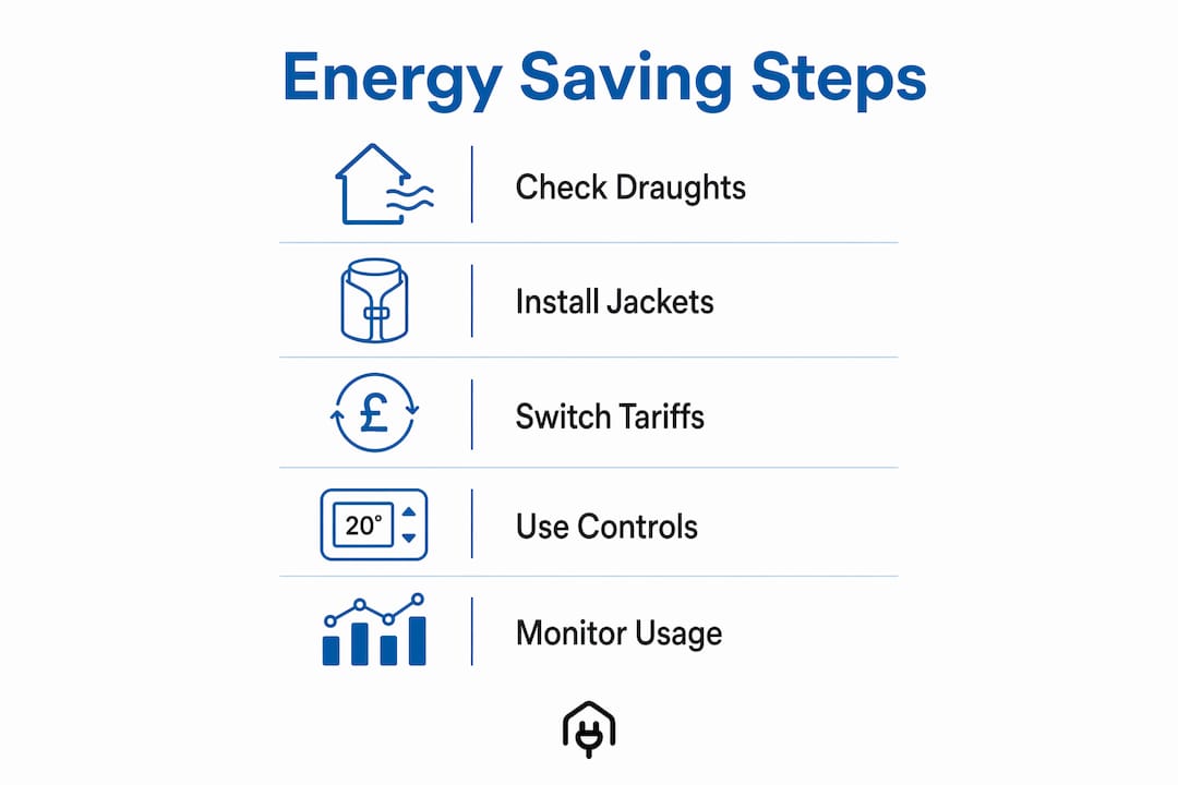 Infographic outlining energy saving steps