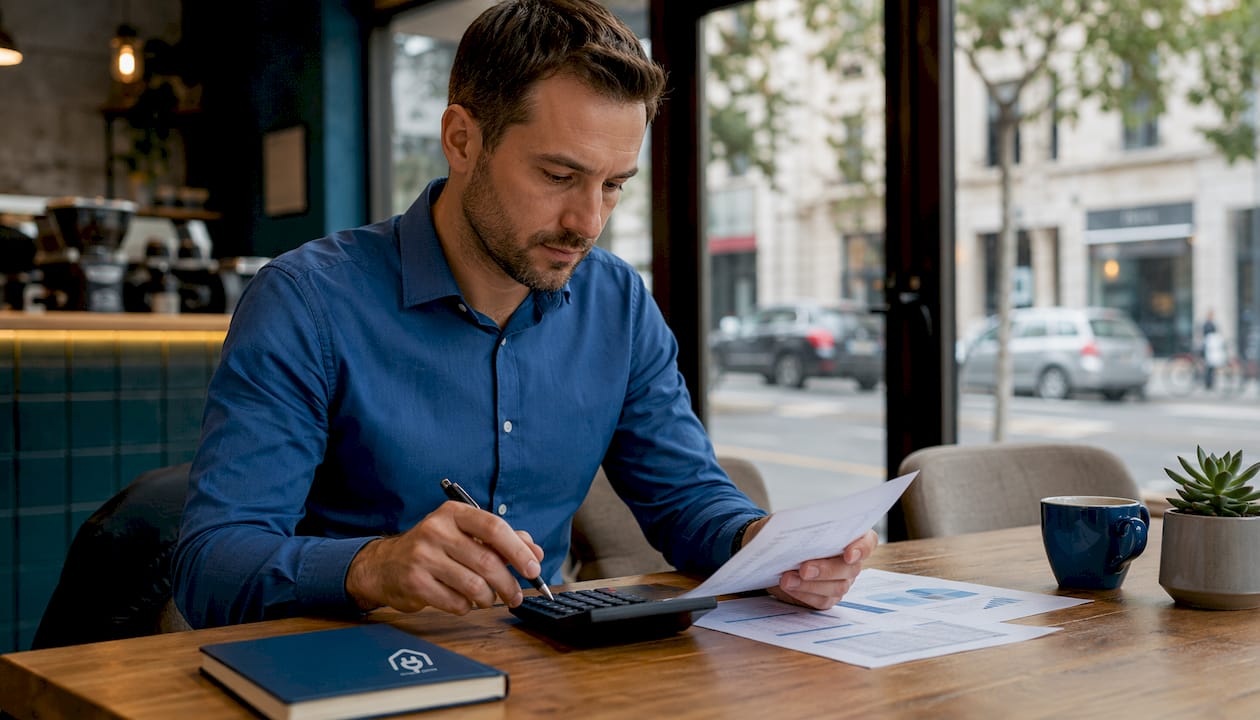 Accountant calculating renewable energy incentives