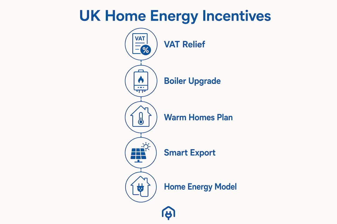 Infographic summarizing UK clean energy incentives
