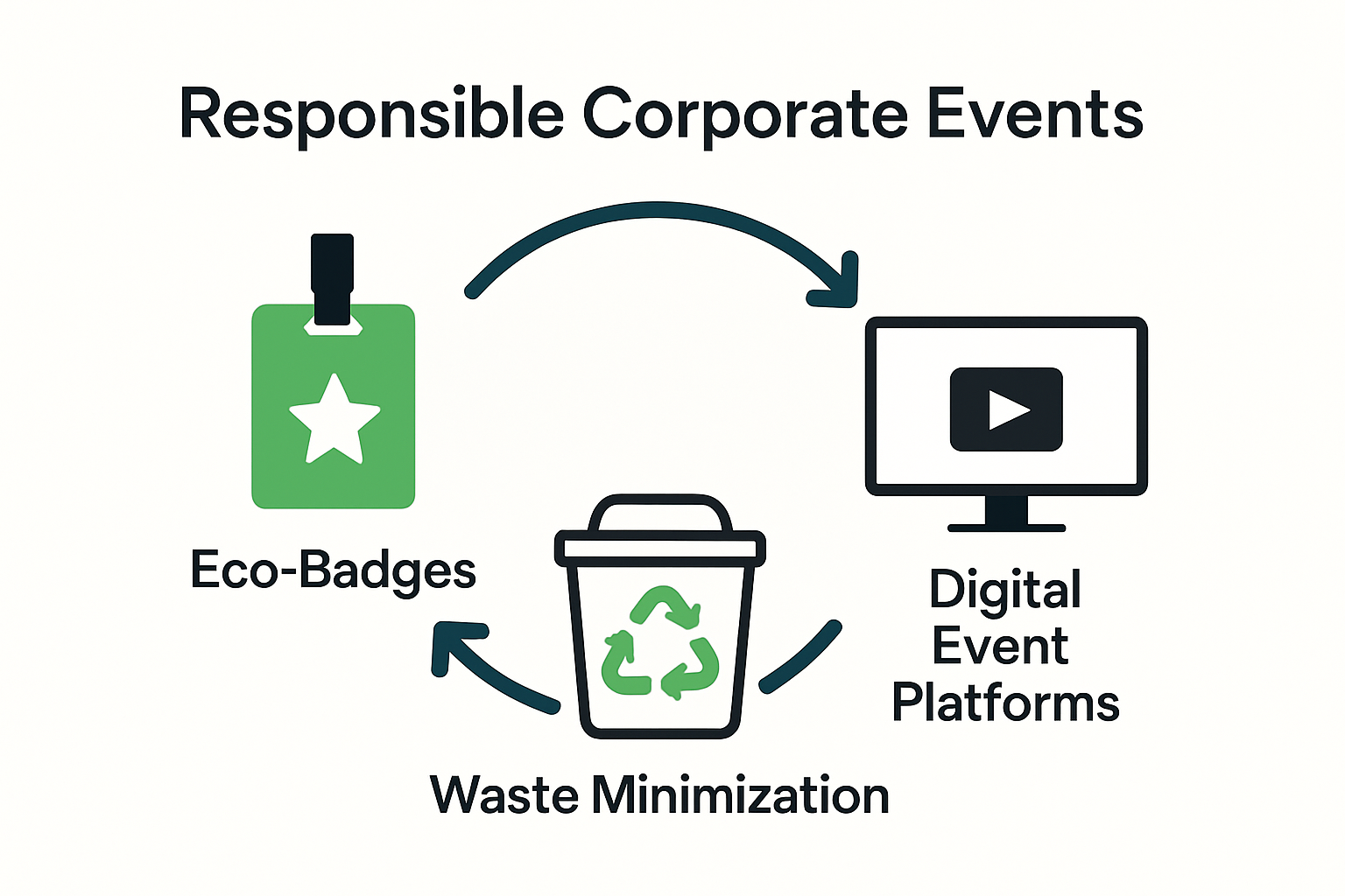 Sustainable practices infographic for corporate gatherings