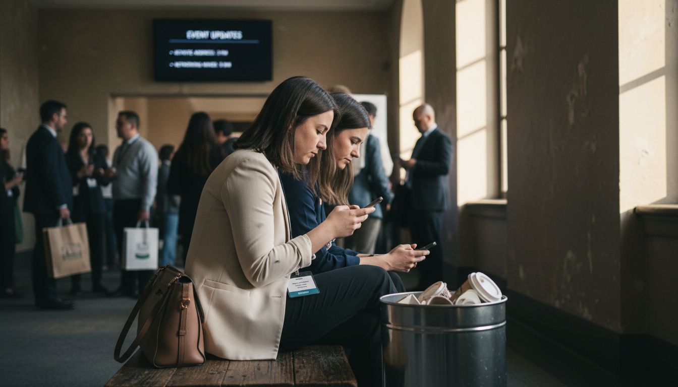 Attendees use event app during business event