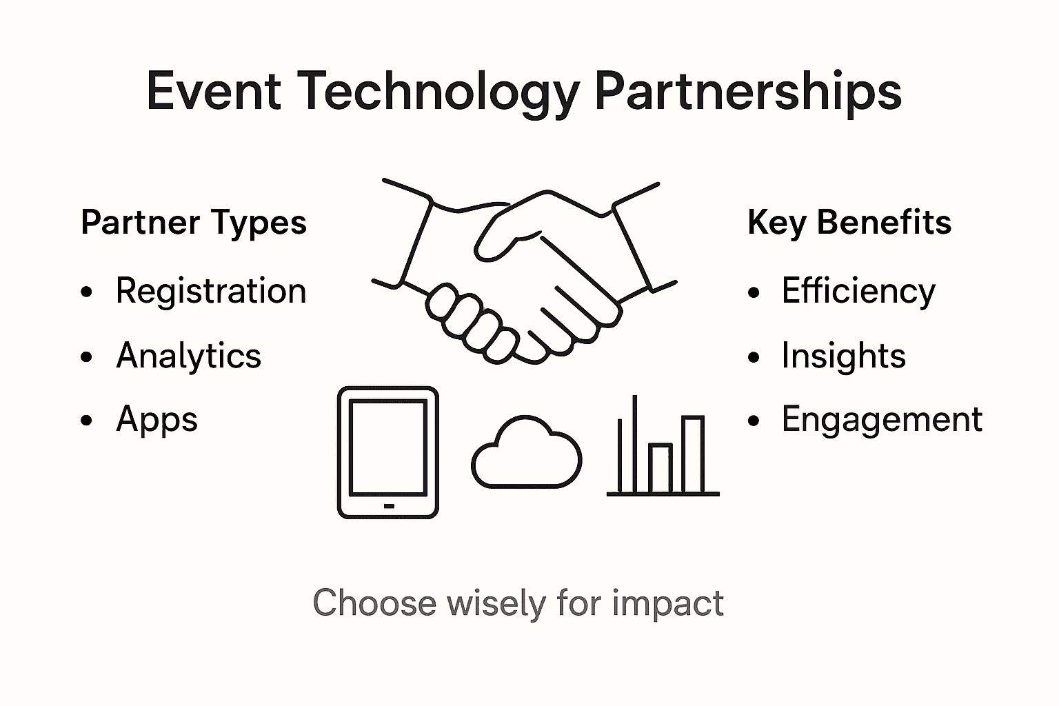Infographic showing technology event partnerships overview