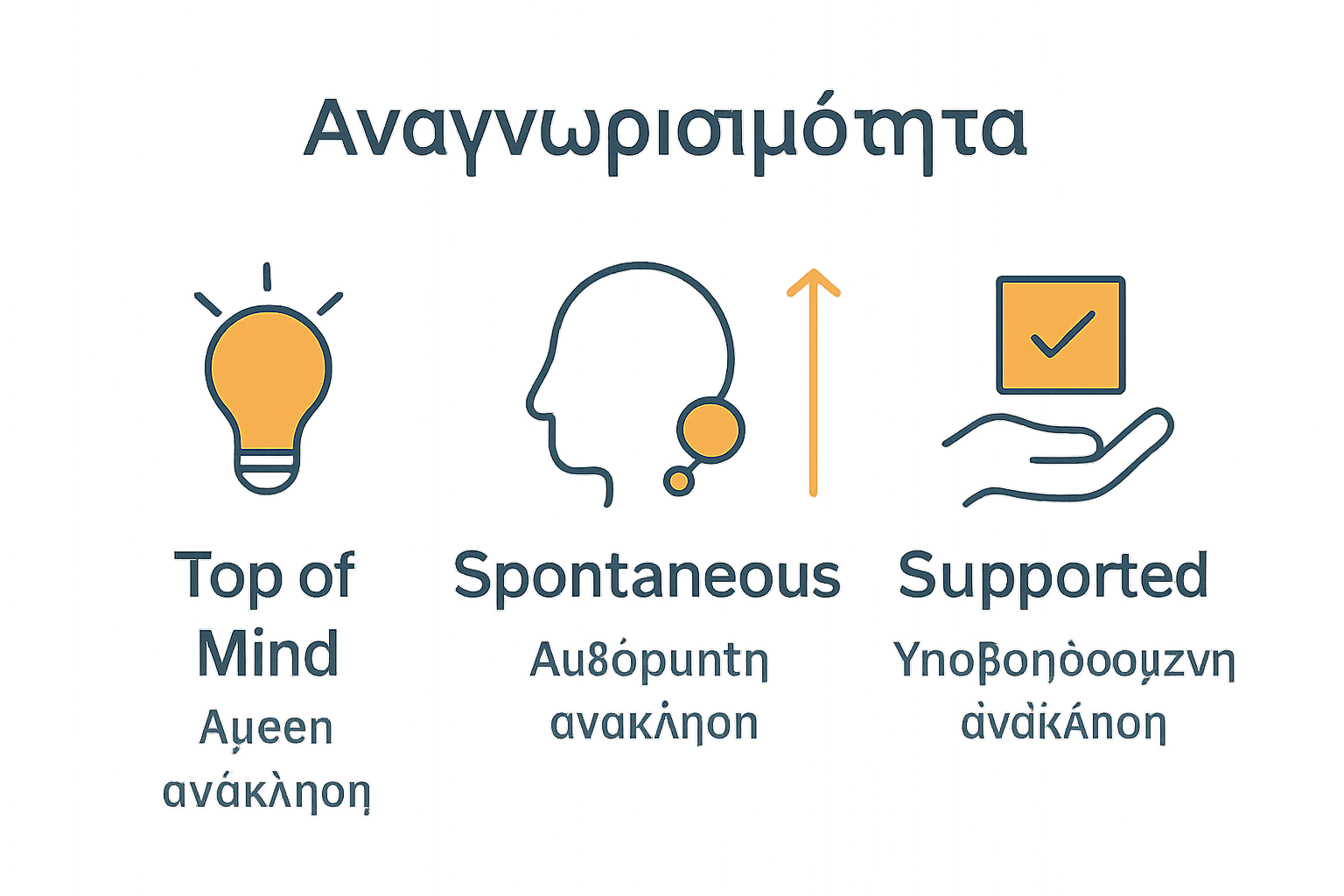 Infographic with the three types of brand awareness