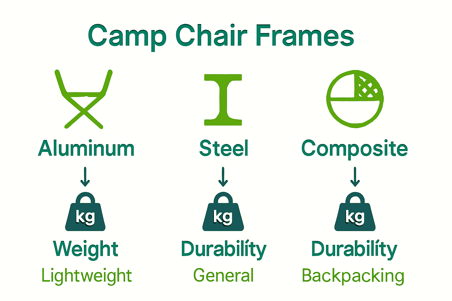 Camp chair frame materials compared by weight and durability