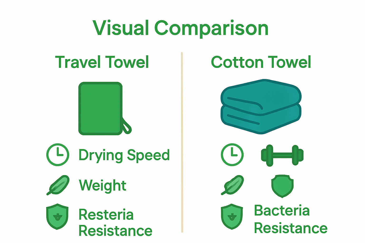 Travel travel vs regular towel comparison infographic