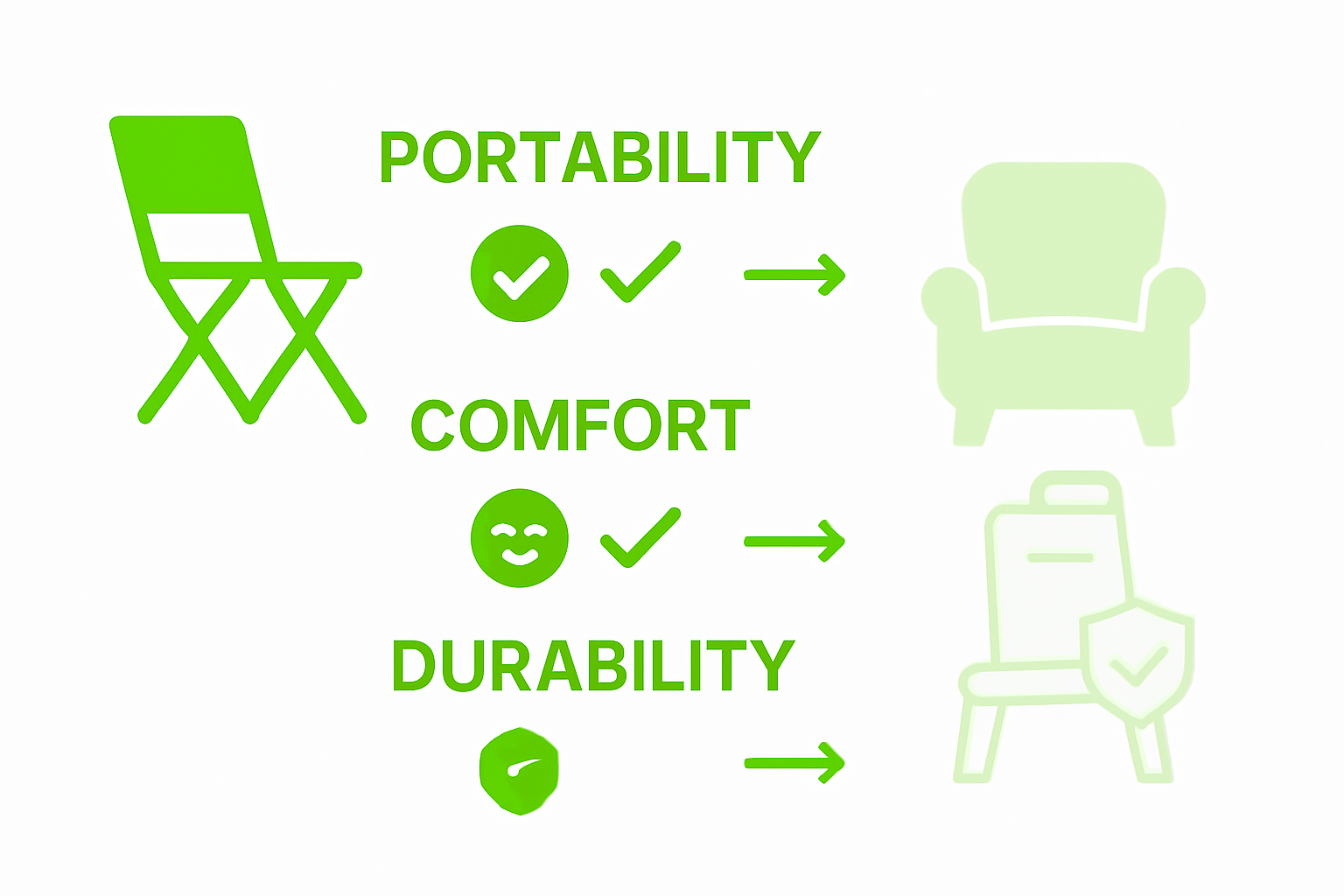 Infographic: packable vs traditional chair features